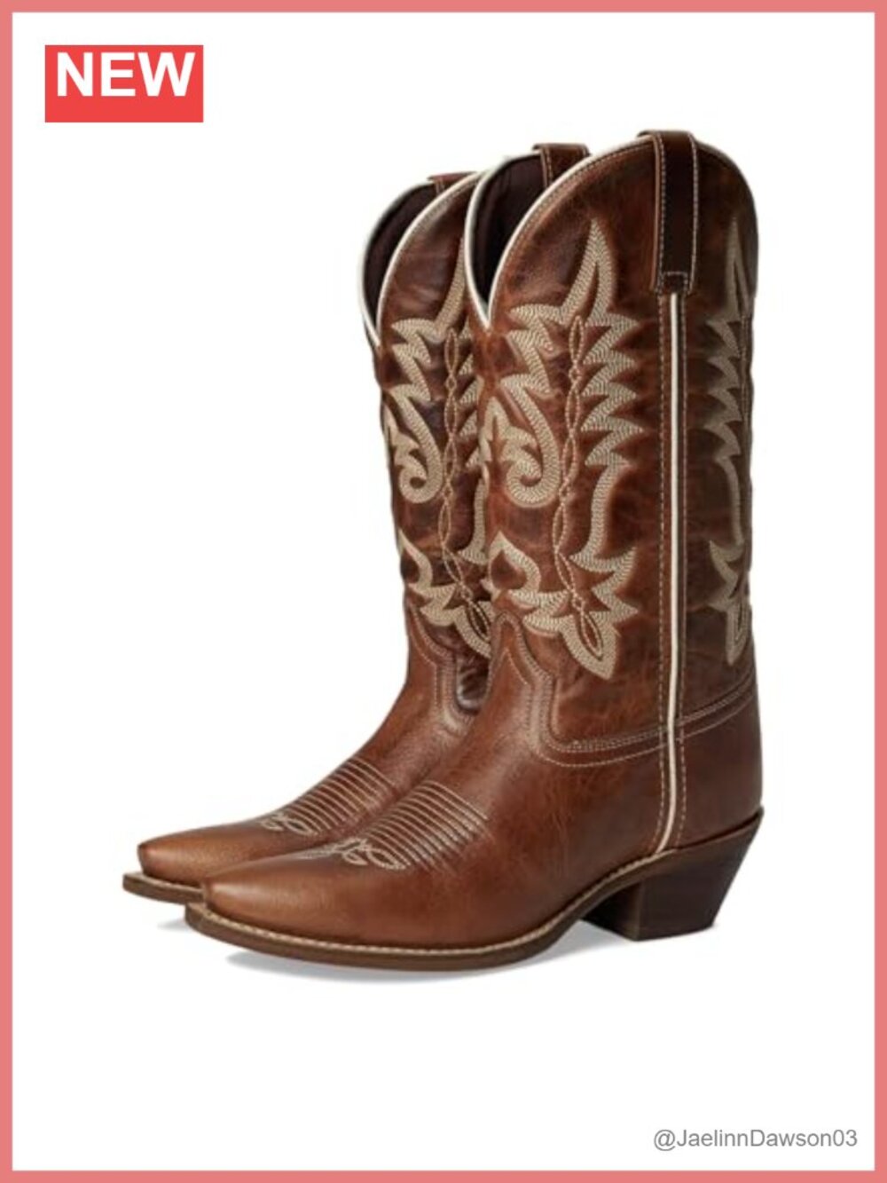 LAREDO Carly Mid Calf Snip Toe Pull On Casual Western Boots Leather